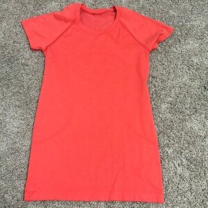 Bright red swiftly tech lulu shirt size 6